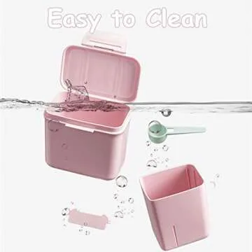 Formula Dispenser with Scoop Milk Powder Formula Containers for Travel Baby Food Storage and Snack Cup for Outdoor Activities On-The-Go Pink(Outer Box Capacity: 0.92 LB(420 g))