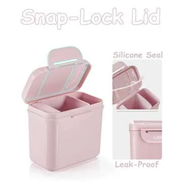 Formula Dispenser with Scoop Milk Powder Formula Containers for Travel Baby Food Storage and Snack Cup for Outdoor Activities On-The-Go Pink(Outer Box Capacity: 0.92 LB(420 g))