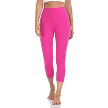 HeyNuts Essential High Waisted Yoga Capris Leggings, Tummy Control Cropped Workout Yoga Pants 19"/21"