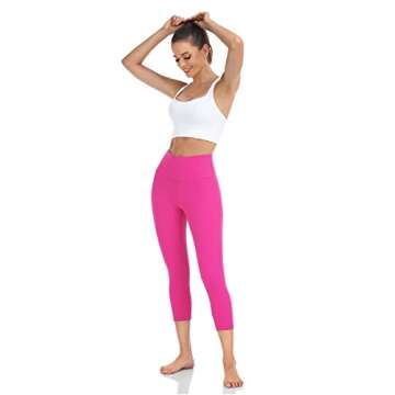 HeyNuts Essential High Waisted Yoga Capris Leggings, Tummy Control Cropped Workout Yoga Pants 19"/21"