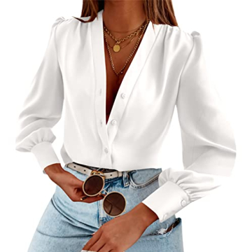 Elegant Women's Long Sleeve Silk Business Blouse