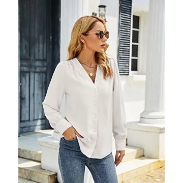 Elegant Women's Long Sleeve Silk Business Blouse