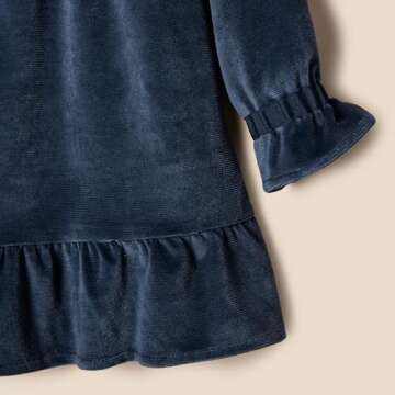Amazon Essentials x Sofia Grainge Baby Girls' Longsleeve Corduroy Dress, Navy, 3-6 Months