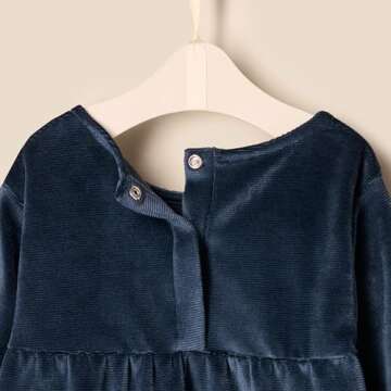 Amazon Essentials x Sofia Grainge Baby Girls' Longsleeve Corduroy Dress, Navy, 3-6 Months