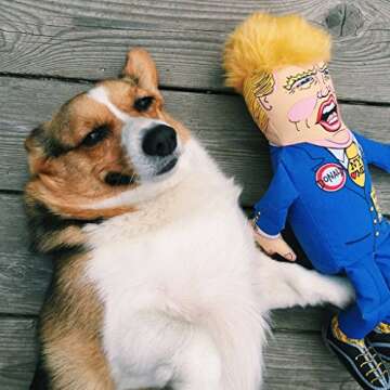 Durable FUZZU Trump Dog Chew Toy with Squeaker