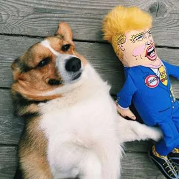 Durable FUZZU Trump Dog Chew Toy with Squeaker
