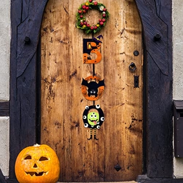 Jetec 2 Pieces Halloween Spooky Boo Hanging Signs Halloween Boo Hanging Door Sign Halloween Boo Sign Felt Door Decor Halloween Boo Wall Sign with Spooky Ghost Pumpkin for Halloween Home Outdoor Decor