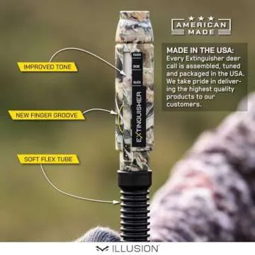 Extinguisher Deer Call by Illusion | Grunt Tube | Buck, Doe, Fawn | Adjustable 10-in-1 Call | Color (CAMO/Black) | Freeze Resistant