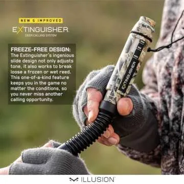 Extinguisher Deer Call by Illusion | Grunt Tube | Buck, Doe, Fawn | Adjustable 10-in-1 Call | Color (CAMO/Black) | Freeze Resistant