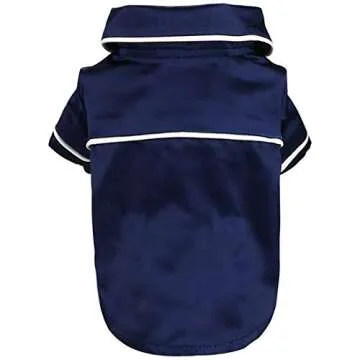 botlav Dog Pajamas Clothes Silk Soft Shirts Loungewear Puppy Pjs for Small Yorkie Bulldog Cats Navy