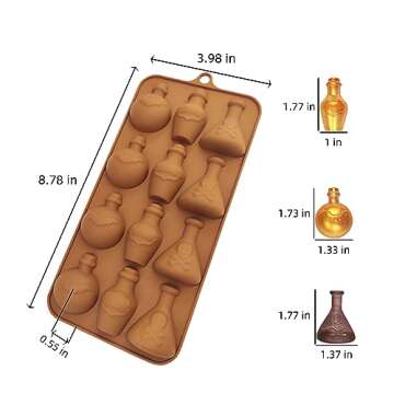 Halloween Chocolate Molds 3pcs Silicone Candy Molds Halloween Apothecary Potion Bottle