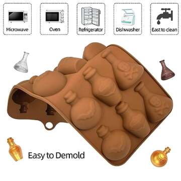 Halloween Candy Molds - 3PCS Potion Bottle Silicone Molds