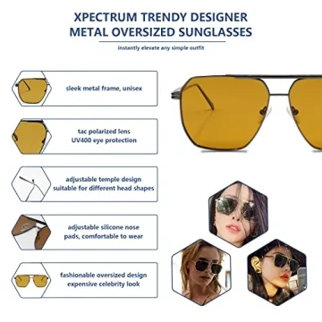 Stylish Xpectrum Retro Oversized Aviator Sunglasses