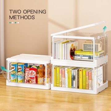 SNSLXH Clear Storage Bins Set of 3 - Stylish and Durable Storage Solutions