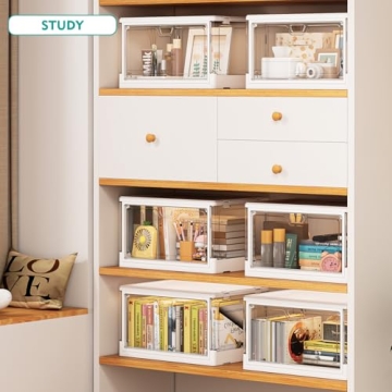 SNSLXH Clear Storage Bins Set of 3 - Stylish and Durable Storage Solutions