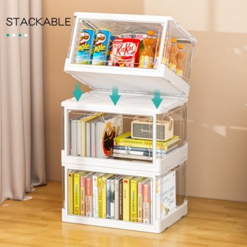 SNSLXH Clear Storage Bins Set of 3 - Stylish and Durable Storage Solutions