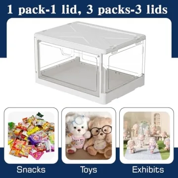 SNSLXH Clear Storage Bins Set of 3 - Stylish and Durable Storage Solutions