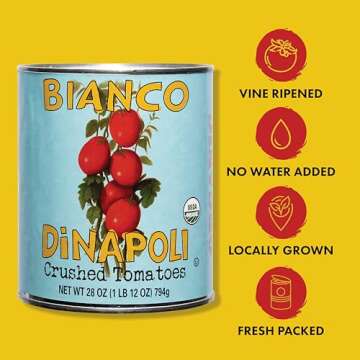 Bianco DiNapoli Organic Crushed Tomatoes for Authentic Dishes