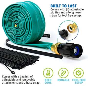 Thrillzoo Trampoline Sprinkler for Kids, 39ft Outdoor Sprinkler, Water Trampoline Toys for Kids Games, Play, Exercise, Summer Fun | Trampoline Accessories, Water Sprinkler for Kids Backyard【WaterPark】