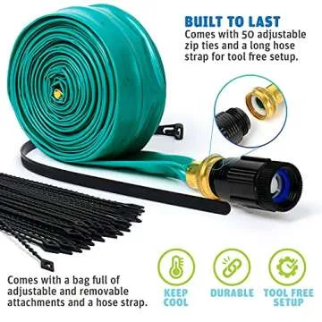 Thrillzoo Trampoline Sprinkler for Kids, 39ft Outdoor Sprinkler, Water Trampoline Toys for Kids Games, Play, Exercise, Summer Fun | Trampoline Accessories, Water Sprinkler for Kids Backyard【WaterPark】