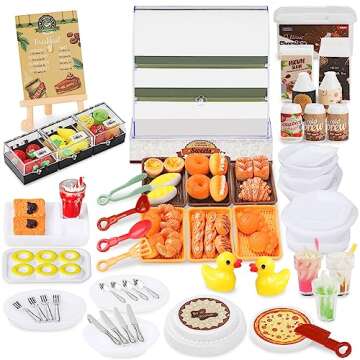 95Pcs Miniature Bakery Case for 1:12 Dollhouse Play