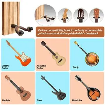 letitnice Guitar Wall Mount with Shelf - Pine Wood Rack