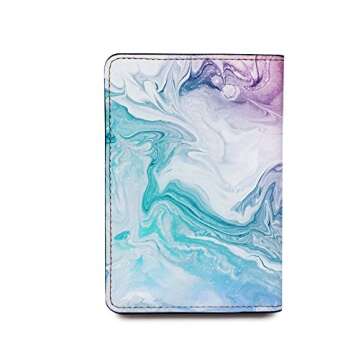 Personalized RFID Leather Passport Holder Cover - Travel Wallet - Marble