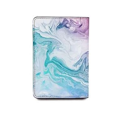 Personalized RFID Leather Passport Holder Cover - Travel Wallet - Marble