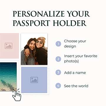 Personalized RFID Leather Passport Holder Cover - Travel Wallet - Marble