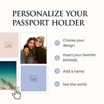 Personalized RFID Leather Passport Holder Cover - Travel Wallet - Marble