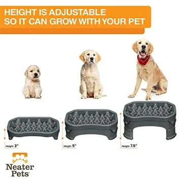 Neater Raised Slow Feeder Dog Bowl - Adjustable & Stylish