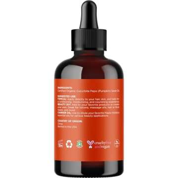 Pure Organic Pumpkin Seed Oil for Hair and Skin Care