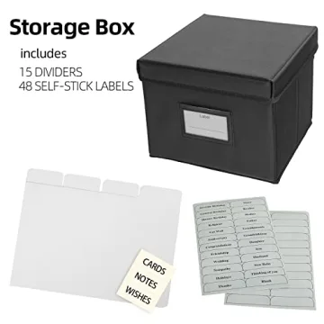 Lukeline Greeting Card Organizer with 15 Dividers for 140+ Cards