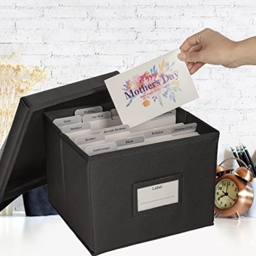 Lukeline Greeting Card Organizer with 15 Dividers for 140+ Cards