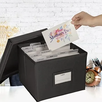 Lukeline Greeting Card Organizer with 15 Dividers for 140+ Cards