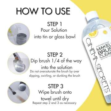Cinema Secrets Professional Makeup Brush Cleaner, 32 fl oz, Lemon