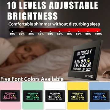 SVINZ Dementia Clock Large Digital Calendar with Alarms