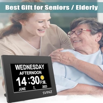 SVINZ Dementia Clock Large Digital Calendar with Alarms