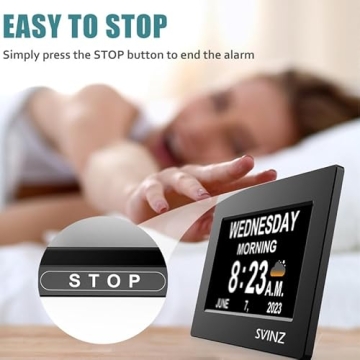 SVINZ Dementia Clock Large Digital Calendar with Alarms