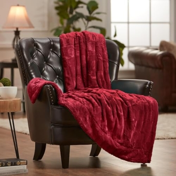 Chanasya Super Soft Mink Throw Blanket in Elegant Maroon
