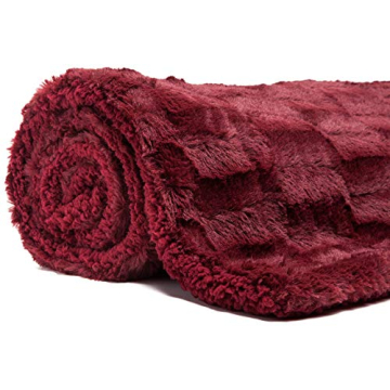 Chanasya Super Soft Mink Throw Blanket in Elegant Maroon