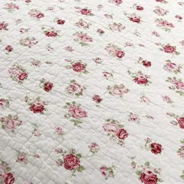 Cozy Line Floral 100% Cotton Reversible Quilt Set