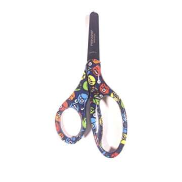 Fiskars Scissors for Kids 5 Inch Heavy Duty Safety Cut Scissors w/ Blunt Tip, Round Edge & Non Stick Design Perfect for Kindergarten or Grade School Classroom #1 Youth Scissors Brand for Ages 4+