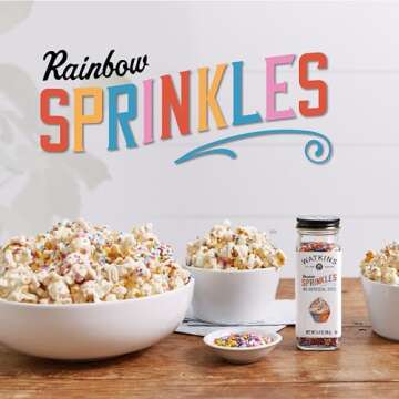 Watkins Rainbow Decorating Sprinkles, No Artificial Dyes, Kosher, 3.4 Ounce Jar, 1-Pack