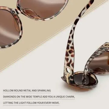 Joopin Big Leopard Sunglasses Large Tortoise Shades for Women Ladies Elegant Turtleshell Sun Glasses Polarized UV400 Brown Shady Rays Sunnies