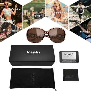 Joopin Big Leopard Sunglasses Large Tortoise Shades for Women Ladies Elegant Turtleshell Sun Glasses Polarized UV400 Brown Shady Rays Sunnies