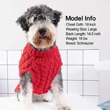 KYEESE Christmas Dog Sweaters for Small Dogs with Golden Thread Turtleneck Dog Sweater Cat Sweater Red for Winter