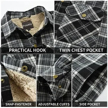 Plaid Flannel Jacket for Men - Cozy & Stylish