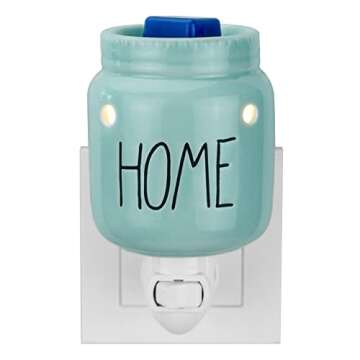 STAR MOON Mason Jar Wax Melt Warmer for Rae Dunn Inspired Decor Candle Warmer Wax Warmer Plug in with One More Bulb Home Decor Wall Decor Blue (Home)