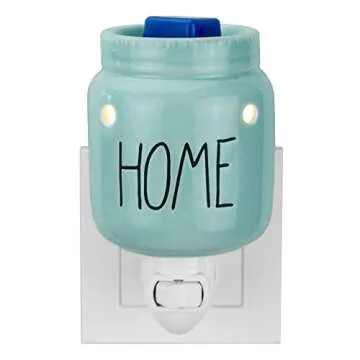 STAR MOON Mason Jar Wax Melt Warmer for Rae Dunn Inspired Decor Candle Warmer Wax Warmer Plug in with One More Bulb Home Decor Wall Decor Blue (Home)